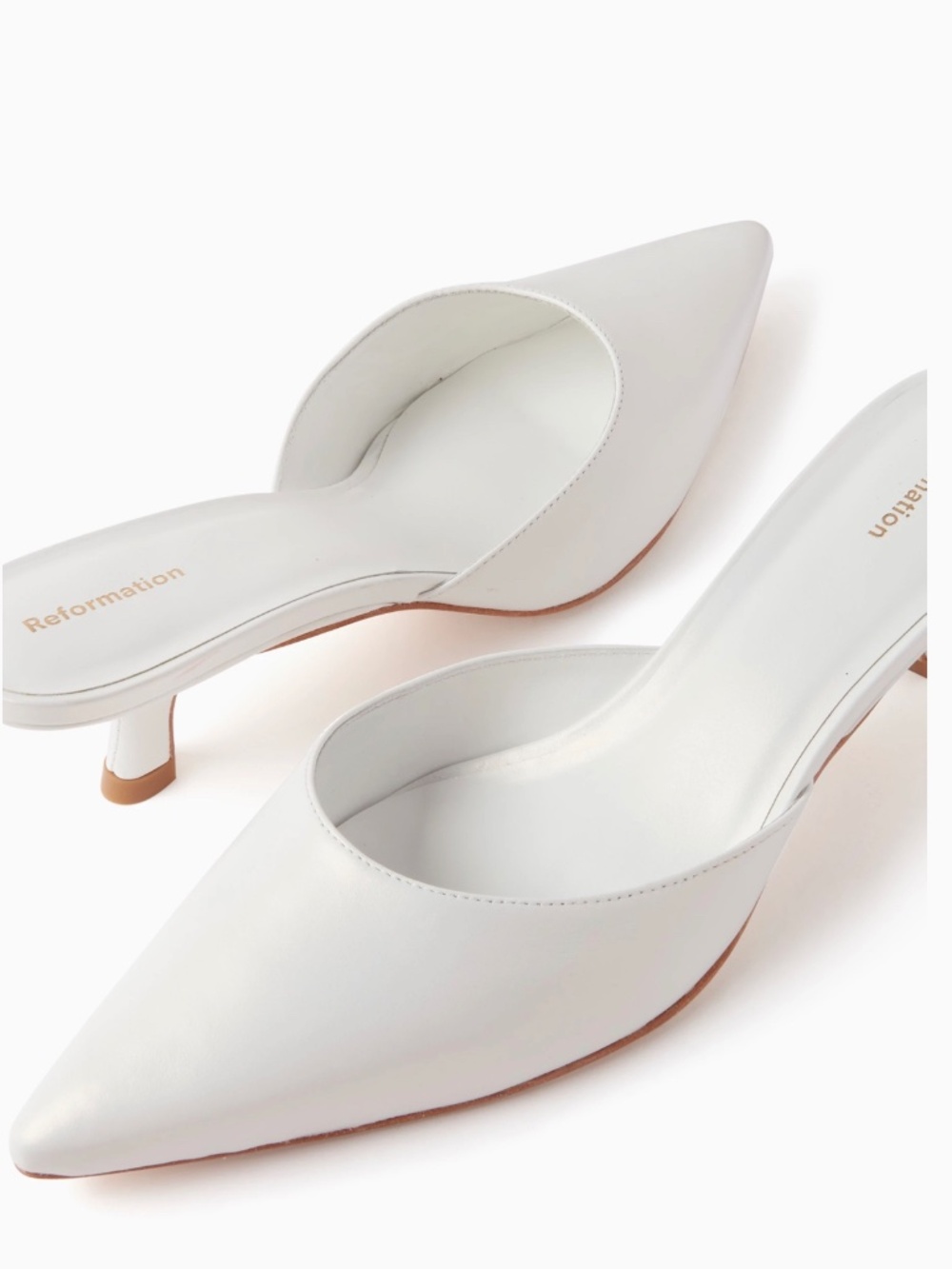 Reformation Wilda Kitten Heel Mules Size 10